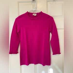 Kate Spade Pink Ruffle Trim Sweater